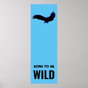 Geboren in Wild Bald Eagle Motivatie Artwork Poster