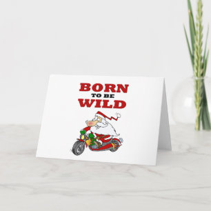 Geboren in Wilde Biker Santa Feestdagen Kaart