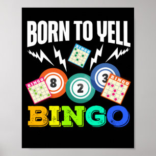 Geboren in Yell Bingo Funny Lucky Gambling Poster