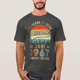 Geboren juni 1967 55e verjaardag Gemaakt in 1967 5 T-shirt