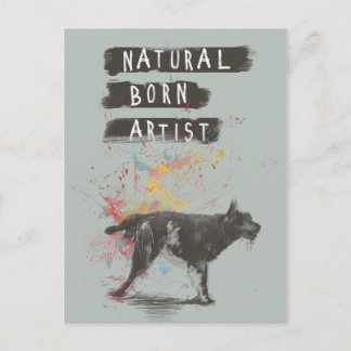 geboren kunstenaar briefkaart