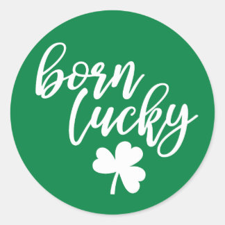 Geboren Lucky met Shamrock - Groene Sticker
