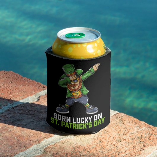Geboren Lucky op St Patrick's Day Dabbing Verjaard Blikjeskoeler (Insitu Zwembad)