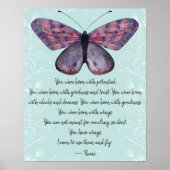 Geboren met de Rumi Quote Butterfly Poster (Voorkant)