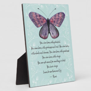 Geboren met de Rumi Quote Butterfly-tablet Fotoplaat