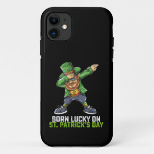 Geboren met geluk op St. Patrick's Day Dabbing Ver iPhone 11 Hoesje