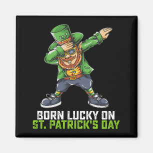 Geboren met geluk op St. Patrick's Day Dabbing Ver Magneet