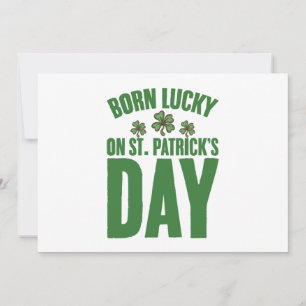 Geboren met geluk op St. Patrick's Day Ierse verja Feestdagenkaart