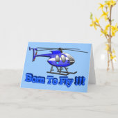 Geboren naar vliegen!!! Helicopter Kaart (Gele Bloem)