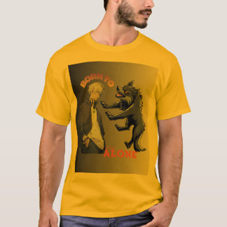 Geboren om alleen te staan – Anime-jongen en wolve T-shirt