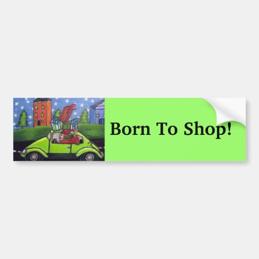 Geboren om autocadeaus te kopen bumpersticker (Voorkant)