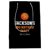 Geboren om bal basketbal thema kinderen verjaardag medium cadeauzakje (Voorkant)