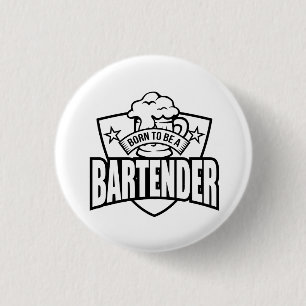 Geboren om barkeeper te zijn ronde button 3,2 cm