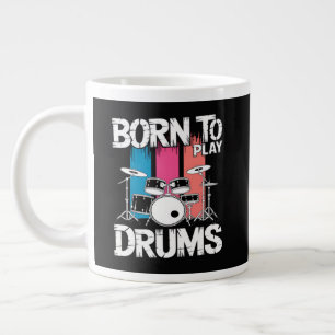 Geboren om drums te spelen extra grote beker
