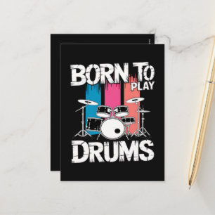 Geboren om drums te spelen feestdagenkaart