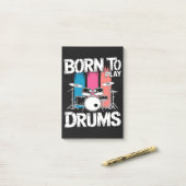 Geboren om drums te spelen post-it® notes (Op bureau)