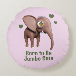 Geboren om een jumbo schattige babyolifant te zijn rond kussen