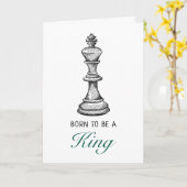 Geboren om een King Chess Game Player Mannen verja Kaart (Gele Bloem)