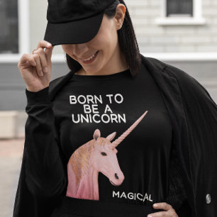 Geboren om een Unicorn Statue-hoofd te worden en M T-shirt