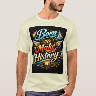 Geboren om Geschiedenis te Maken Motiverende Typog T-shirt