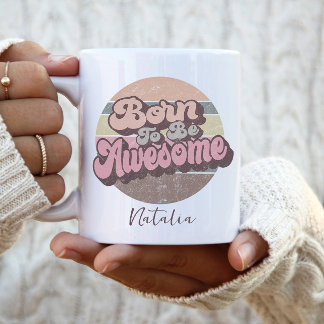 Geboren om geweldig te zijn Retro Vintage Verjaard Koffiemok