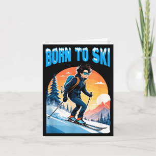 Geboren om grappig te skiën skibril berg winter kaart