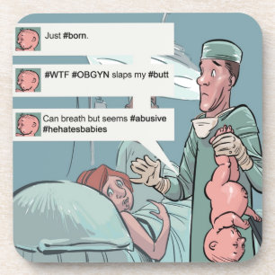 Geboren om grappige cartoons te tweeten onderzetter