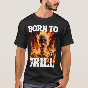 Geboren om grappige Cringe Hard Skeleton Meme Flam T-shirt