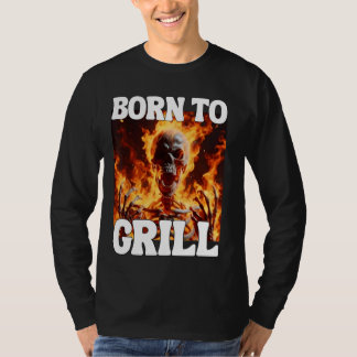 Geboren om grappige Cringe Hard Skeleton Meme Flam T-shirt