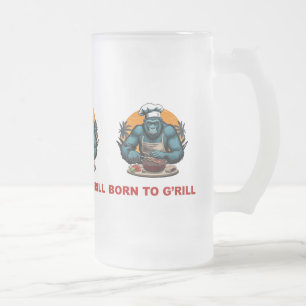Geboren om G'rill BBQ Master Fun Pun te zijn Matglas Bierpul