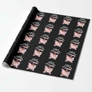 Geboren om Ham Jive Baby Funny Pig Puns Dark BG Cadeaupapier