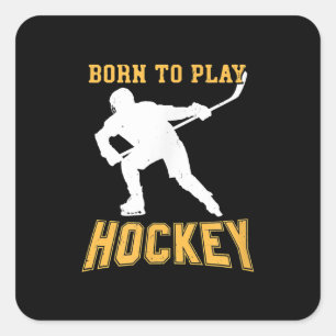 Geboren om Hockey Player Gift Field Hockey af te s Vierkante Sticker