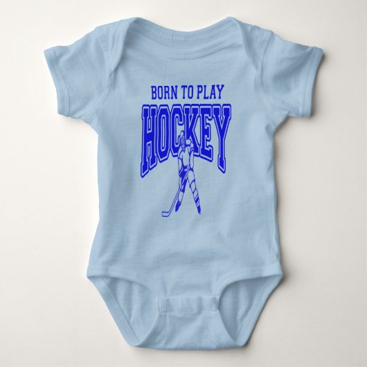 Geboren om Hockey te spelen (blauw) Romper (Voorkant)