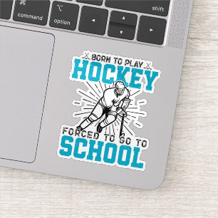 Geboren om Hockey te Spelen Kleurrijk Verjaardagsc Sticker