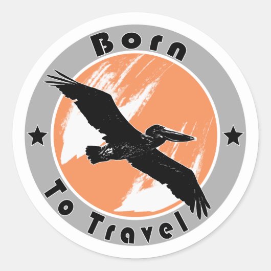 Geboren om klassieke ronde sticker te reizen (Voorkant)