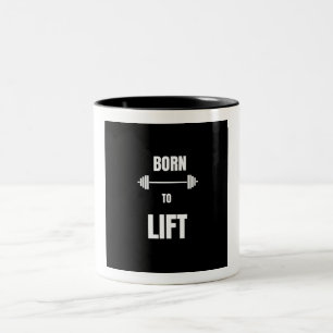 Geboren Om Krachttraining Powerlifting Gym Motivat Tweekleurige Koffiemok