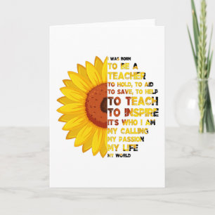 GEBOREN OM LERAAR TE ZIJN Inspirerende Quotes voor Kaart