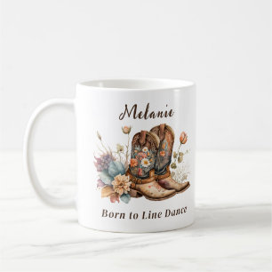 Geboren om Line Dance Cowboy Floral Boots Koffiemok