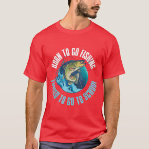 Geboren om naar school te gaan Gevist T-shirt
