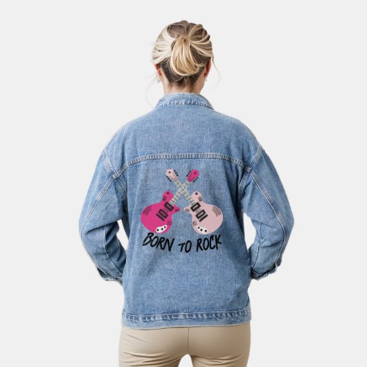 Geboren om Roze Gitaar Denim Jacket (Model)