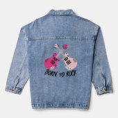 Geboren om Roze Gitaar Denim Jacket (Achterkant)