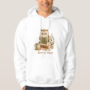 Geboren om Schattig Uil Boek Lezer Ontwerp te Leze Hoodie