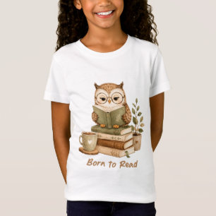 Geboren om Schattig Uil Boek Lezer Ontwerp te Leze T-shirt