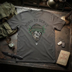 Geboren om Schedelsoldaat te Dienen T-shirt