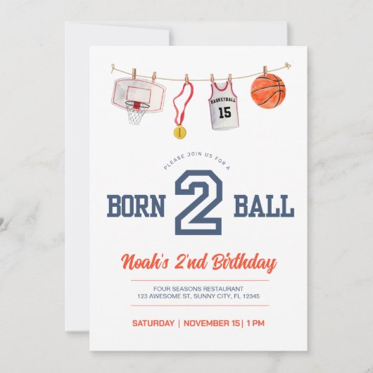 Geboren om te ballen kaart (Voorkant)