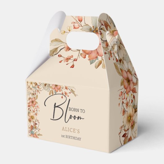 Geboren om te bloeien wilde boho bloemen kinderen bedankdoosjes (Achterkant)