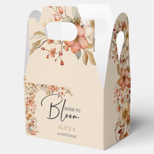 Geboren om te bloeien wilde boho bloemen kinderen bedankdoosjes (Geopend)