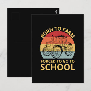 geboren om te boeren gedwongen om naar school te g briefkaart