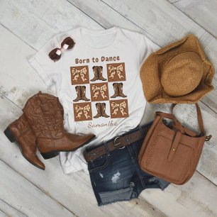Geboren om te dansen Block Style Boots Bows T-shir Tri-Blend Shirt