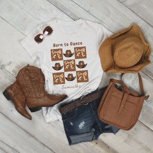 Geboren om te dansen Block Style Petten Bows T-shi T-shirt